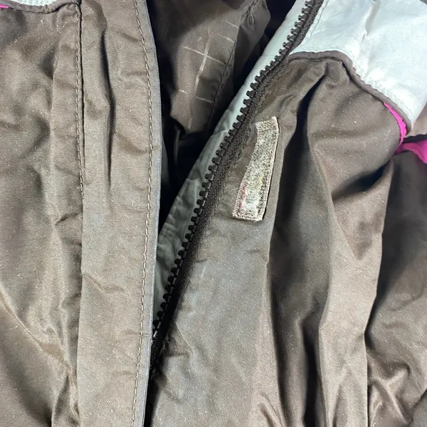 Columbia Jacket Womens Medium‎ Brown Pink White Full Zip Hooded Interchange Ski - Image 6