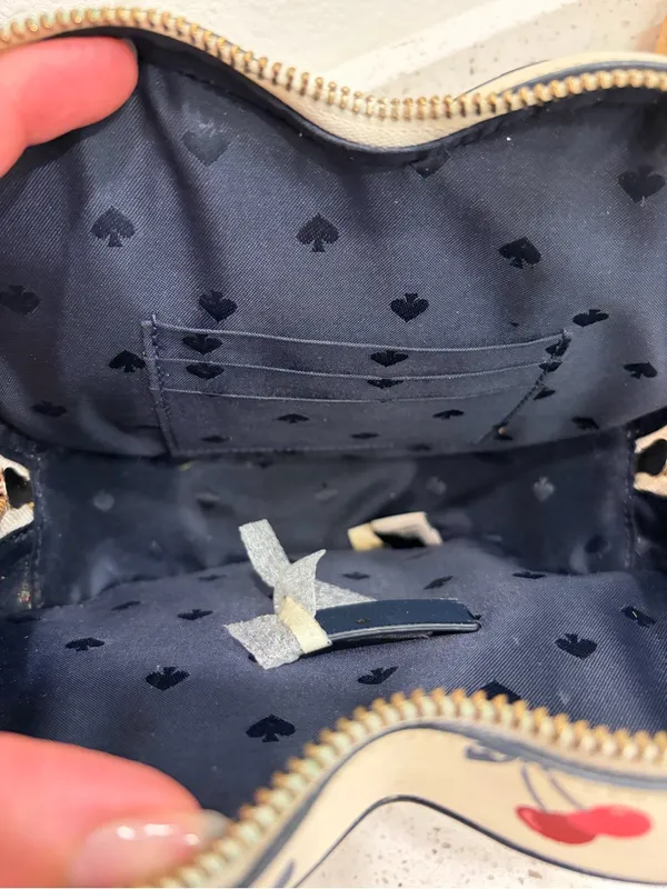 Kate Spade New York Love Shack Cherry Heart Handle Bag- Cream Heart Cherries - Image 10