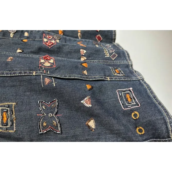 Chicos Women's Denim Jean Vest Aztec Style Size 2‎ - US Size M - Image 4