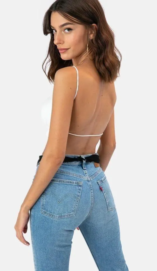 Adika White  Backless Crop Top - Image 2