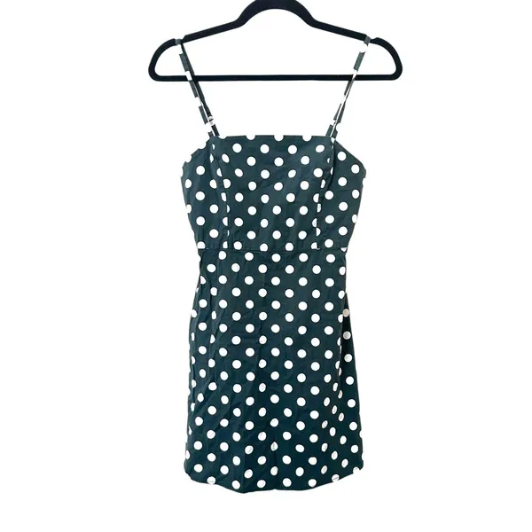 URBAN OUTFITTERS Kimchi Blue Rae‎ Poplin Polka Dot Mini Dress Green Small - Image 2