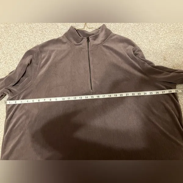 Livi Quarter Zip Pullover Velour Sweatshirt Women‎ size 26/28 active athleisure - Image 9