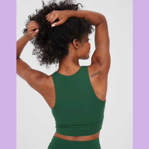 Aerie Green Twist Front Crop Top - Image 2