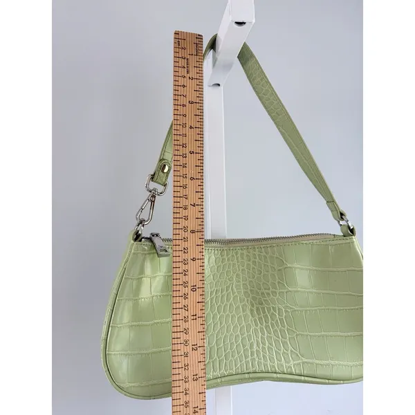 JW Pei Eva Shoulder Bag Yellow Green Croc Vegan Leather Zip Handbag Women’s A24 - Image 6