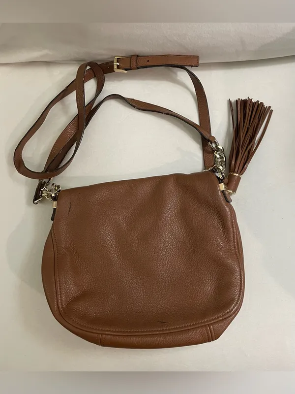 Michael Kors Bedford Convertible Zipper Flap Medium Size, Brown Crossbody - Image 2