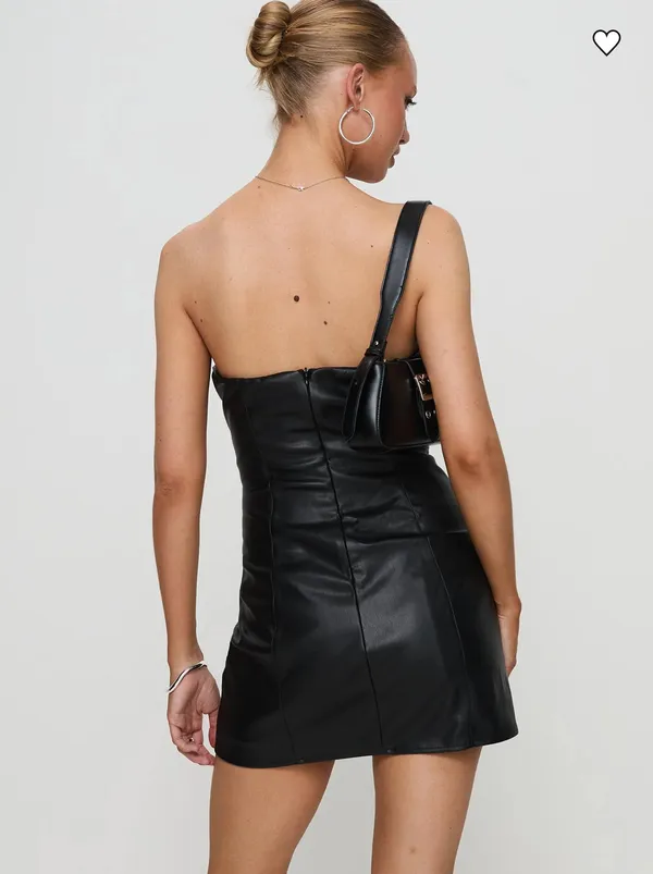 Princess Polly Black leather Mini dress - Image 2