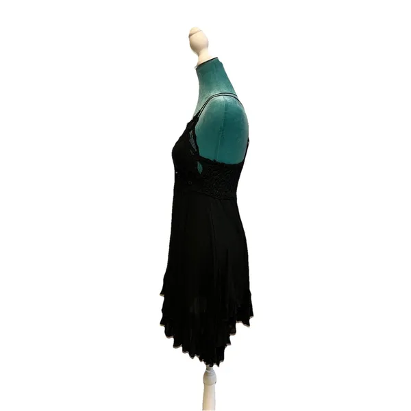 FREE PEOPLE FP One Adella Slip Lace Dress Black Medium Mini Boho Feminine - Image 3