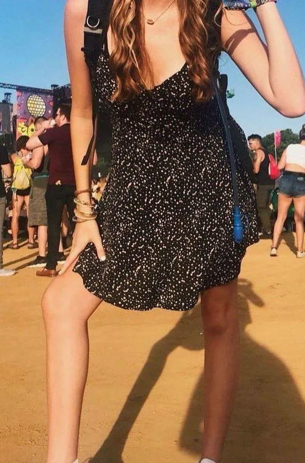 Forever 21 Black Sundress With Cream dots - Image 4