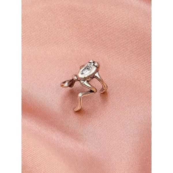 NEW Silver Tone Frog Ear Cuff Artsy Hipster Hippie‎ Funny Modern Hip One Size - Image 3