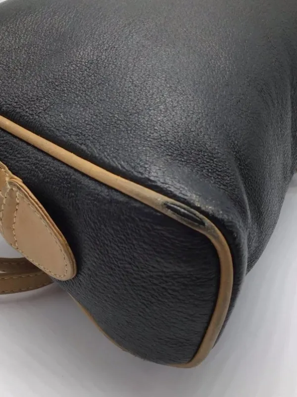 Vintage Gucci Plus Black Coated Leather Crossbody Bag 22" Strap - Image 7