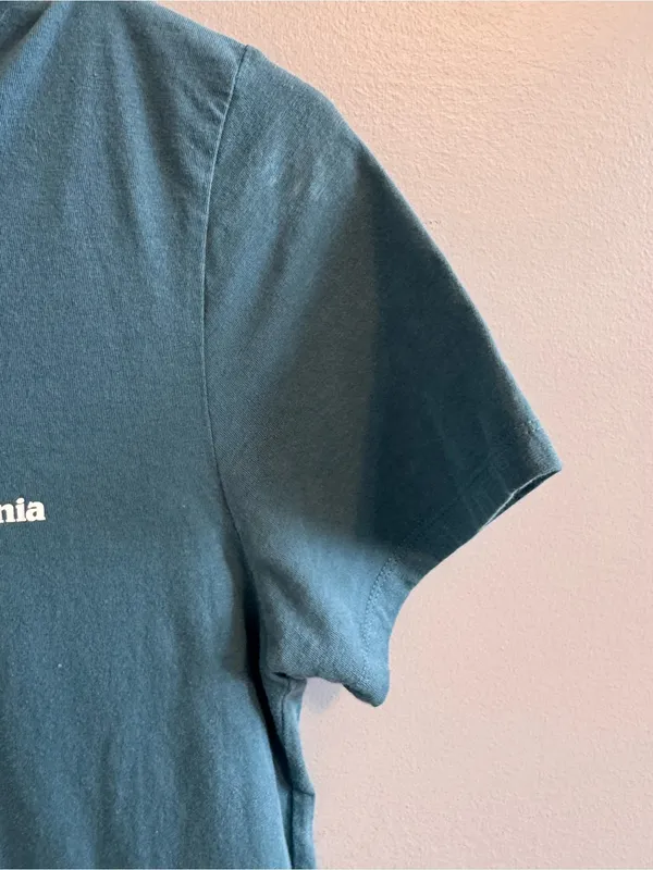Patagonia Organic Cotton Logo T-Shirt XS Blue Fitz Roy Graphic Tee - Image 5