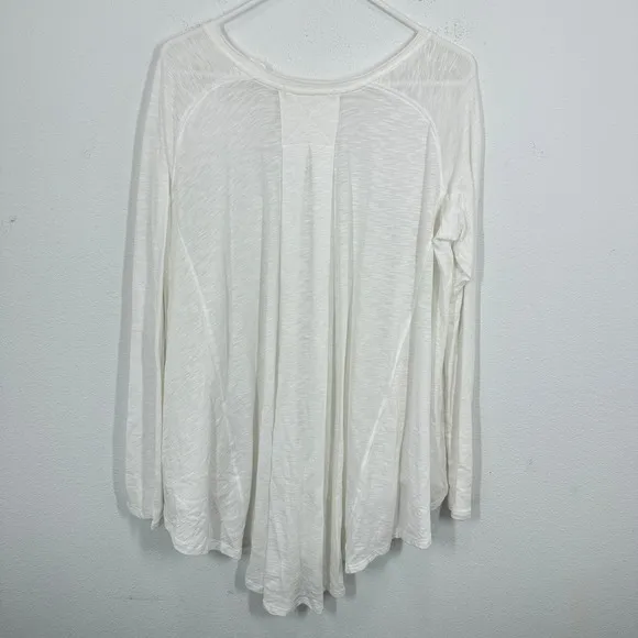We The‎ Free Women's White Long Sleeve Cotton Blend Tunic Top Gauzy Oversized - Image 6