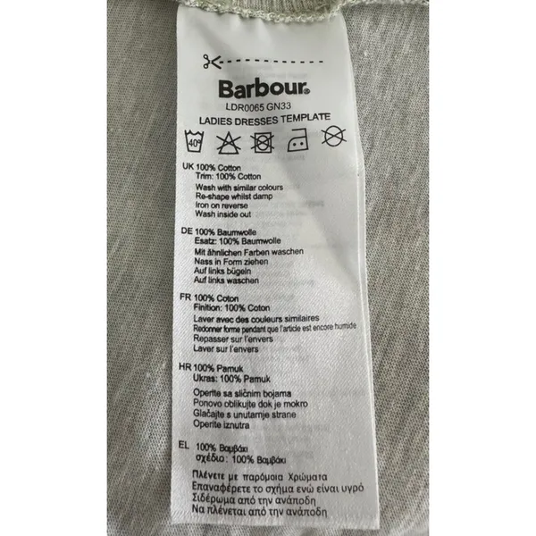 Barbour Tartan Plaid Belted Shirt Dress Green Beige Size 10 Cotton - Image 3