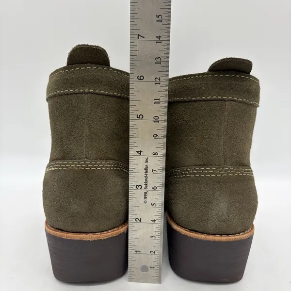 WORX by Red Wing Womens 7 Boots Olive Green Suede Steel Toe #5124 EUC - Image 5