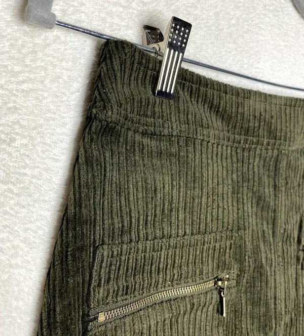 Francesca's Mi Ami Tamm Zip Corduroy Mini Skirt Green Small New Academia Fall - Image 4