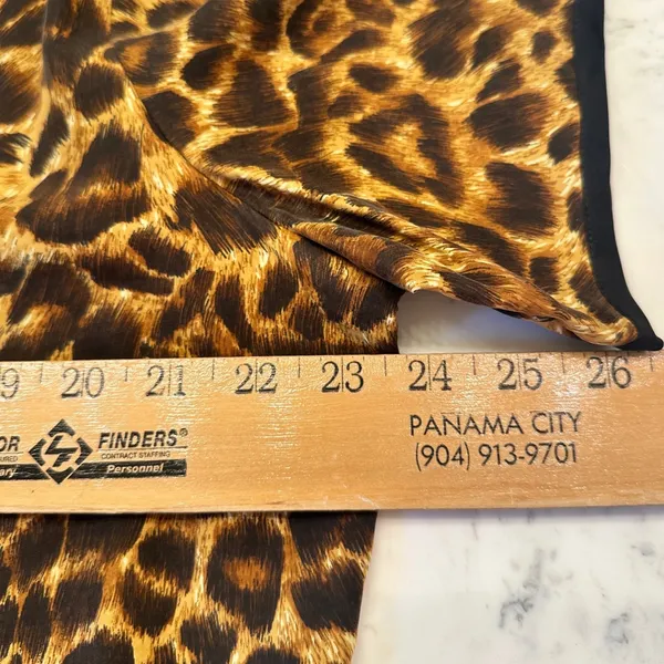 Seta Studio 100% Silk Leopard Animal Print Blouse 80s Camp Collar Top Sz 1X - Image 3