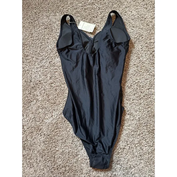 Summer Sunshine Women's Maternity One Piece Swimsuit Black Size M Black Ruched - Image 6