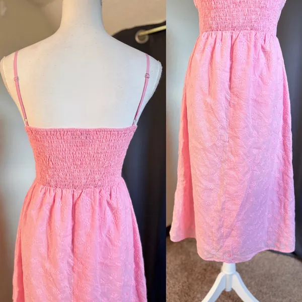 That's So Fetch Mik Cottagecore Pink Embroidered Midi Dress Size 4 - Image 5