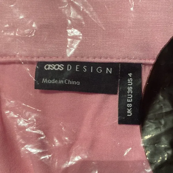 ASOS Design Women’s Long Sleeve Shirt & Pants Pajama Set Pink Piping Size 4 NEW - Image 5