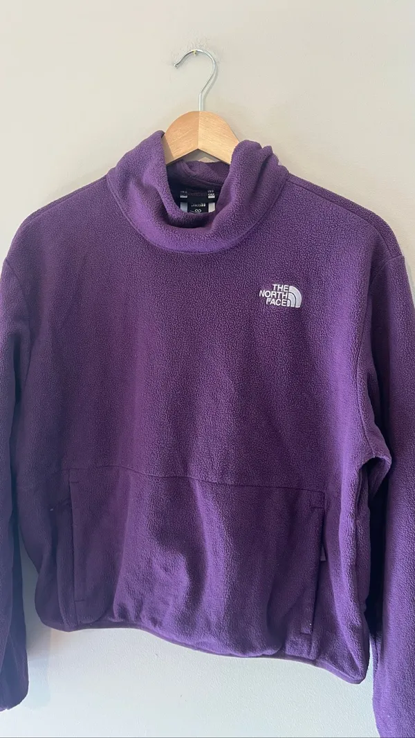 The North Face Purple Fleece Pullover Women’s Small Mock Neck Sweatshirt - Image 2