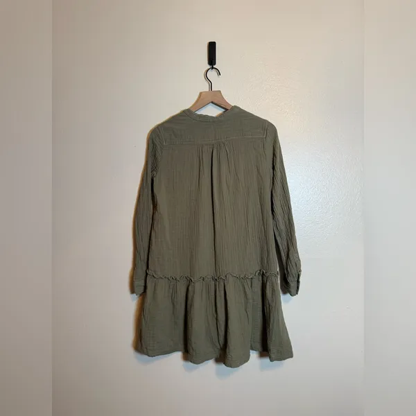 Anthropologie Maeve Katie Textured Gauze Utility Drop Waist‎ Dress - Image 4