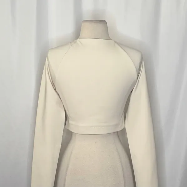 NWT!! GIRLFRIEND COLLECTIVE Kinsley Ivory Long Sleeve Cropped‎ Top Medium - Image 8