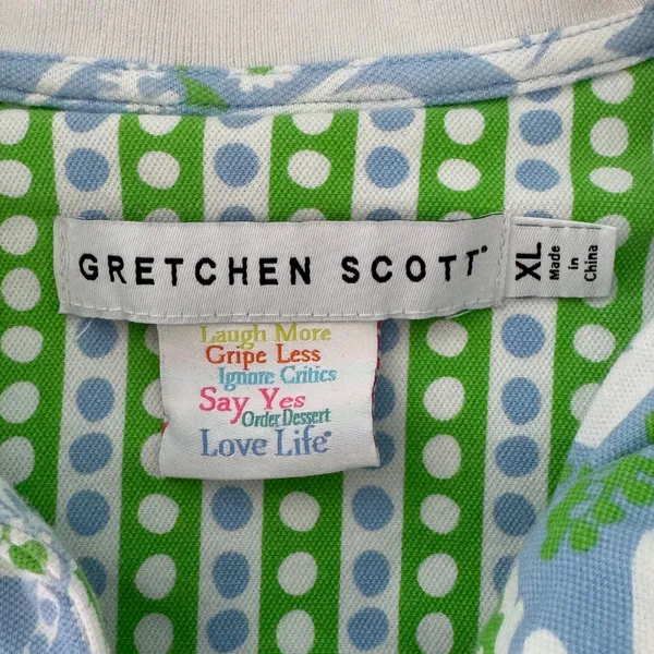 Gretchen Scott Serve It Up Dress XL Blue Green Flora Periwinkle Preppy Coastal - Image 10