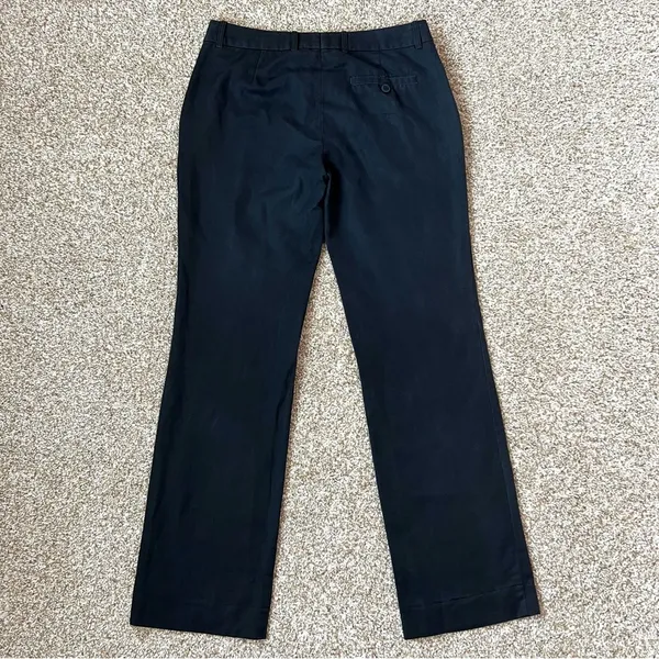 H&M Black Dress Pants Mid-Rise Straight Leg Linen Blend Size 8 - Image 12
