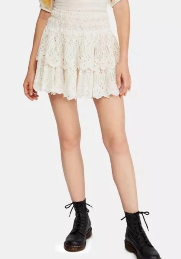 Free People Eyelet Ruffle Mini Skirt - Image 5