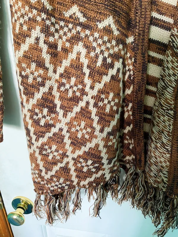 Aztec Cardigan Brown Size M - Image 5