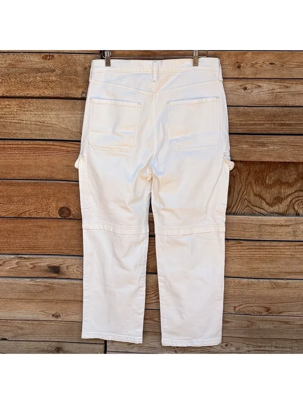 Gap Denim Cargo Pants | White, 31/32 - Image 3