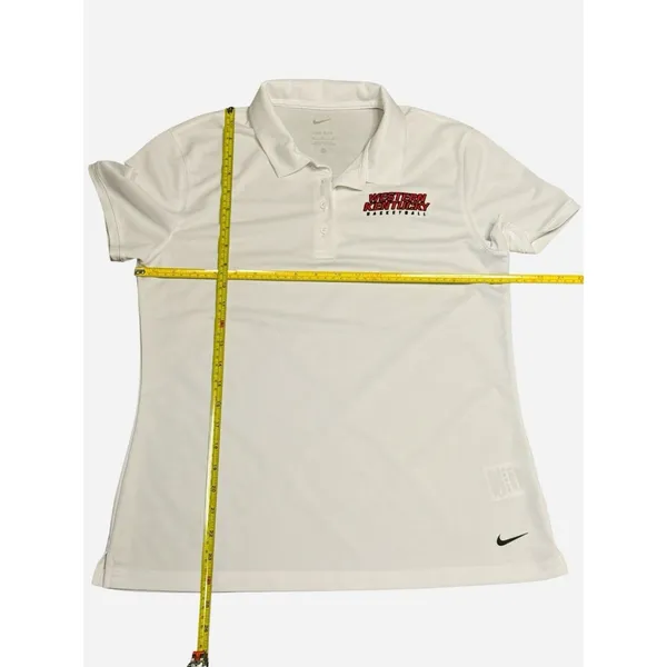 Nike Women’s Dri-fit University Of WKU Basketball White Short Sleeve Polo Medium - Image 5