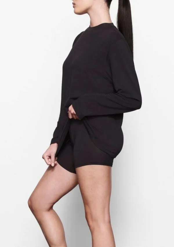 SKIMS boyfriend Long-sleeves T Shirt in Onyx Size XS - Image 3