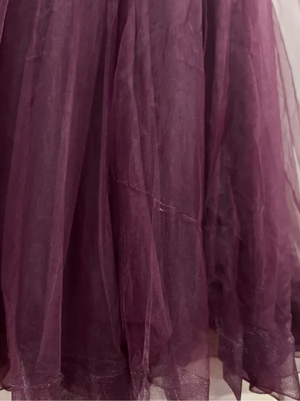 La FEMME 30334 Corset Sheer Bodice Tulle A-Line Gown In Dark Berry 4 FLAW - Image 12