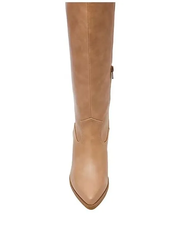 DV8 Size 6 1/2 Women’s Kyna Natural Stacked Heel Cowboy Boots, New No Box - Image 9