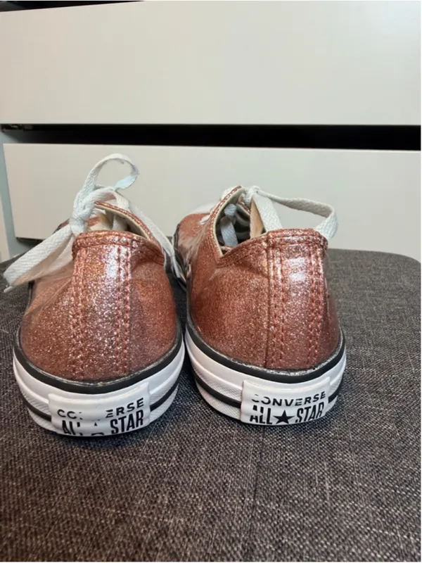 Converse Chuck Taylor All Star Low Top Pink Glitter Sneakers Jr Size 6 Women 8 - Image 6