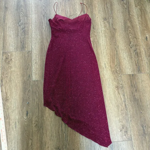 B. Smart Y2k‎ Red Sparkle Glitter Sexy Evening Gown Prom Dress Sz M USA Made Metallic 90s - Image 9