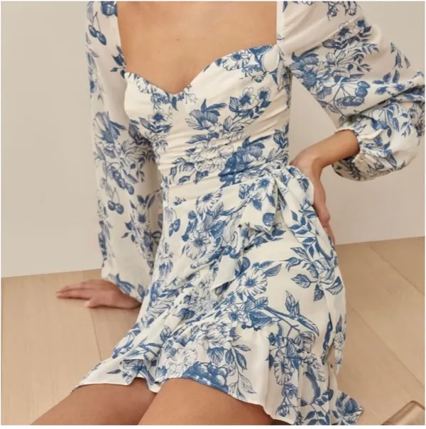 Reformation Floral Mini Dress - Image 3