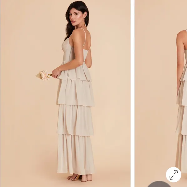 Birdy Grey Lola Dress Chiffon Classic Champagne size L - Image 6