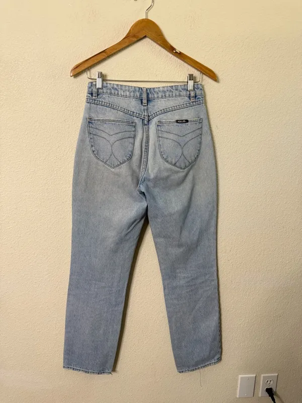 Rollas Classic Straight High Rise Jeans Light‎ Medium Wash Womens Size 27 - Image 5