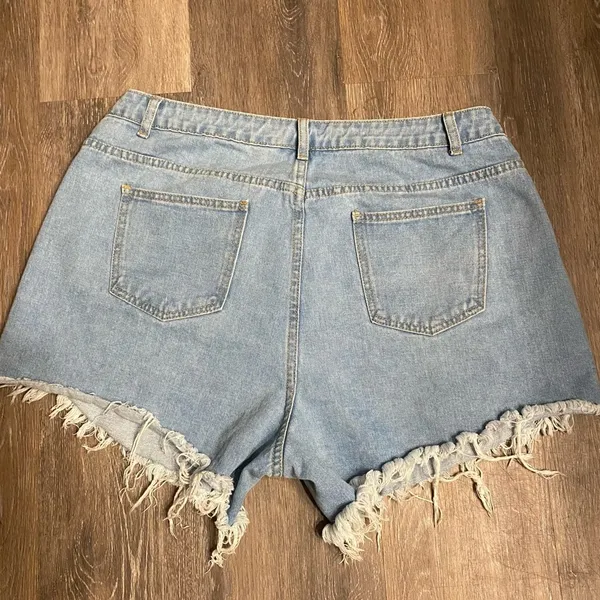 Shein Curve Distressed Jean Shorts - Image 2