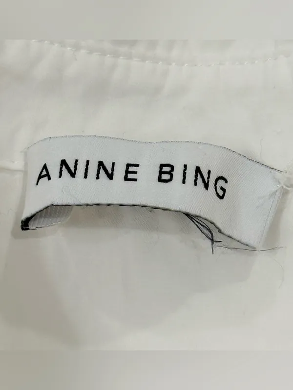 Anine Bing Mika Button Down Shirt XXS White Oversized Capsule Clean Chic Classic - Image 8