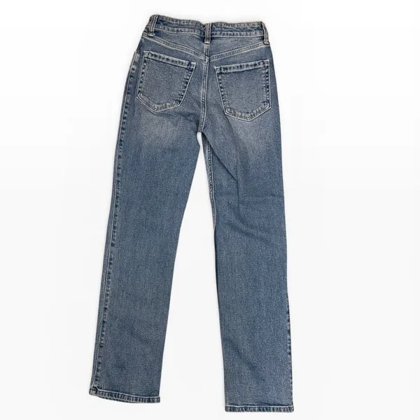 Hollister High-Rise Straight Leg Jeans Mid Rise 24/00 (24x29) Stretch Whiskering - Image 2