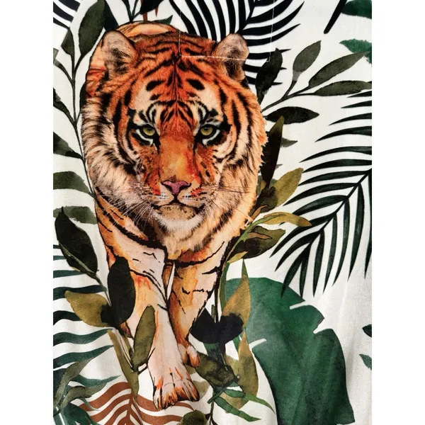 Aviator‎ Nation Velvet Tiger Pullover Crewneck White Unisex Size Small - Image 14