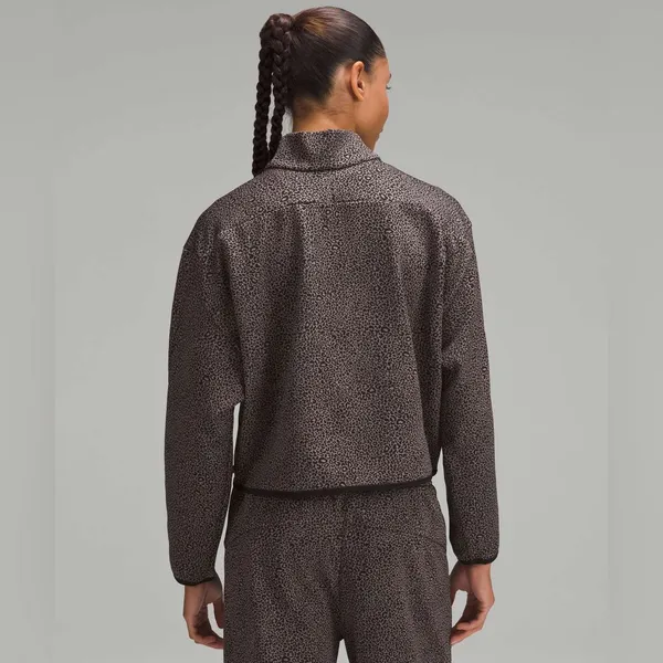 Lululemon Lab Double-Knit Jacquard Half Zip Sweatshirt Crop Jacket Size 10 - Image 3