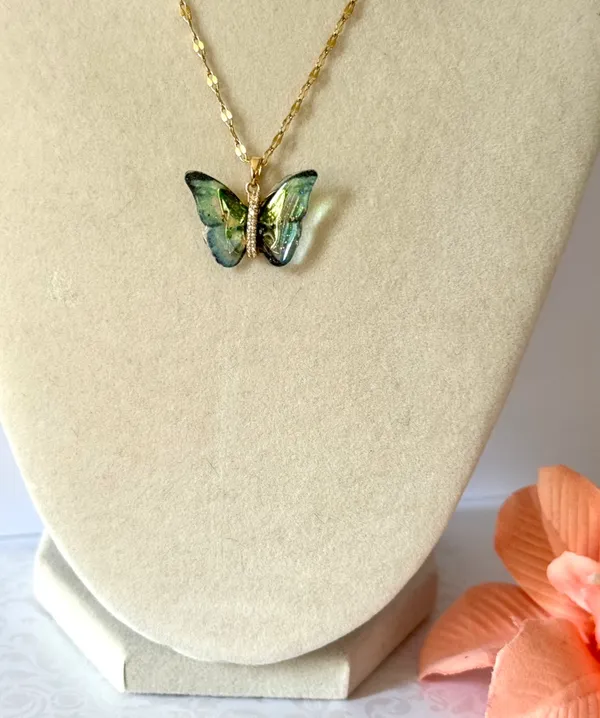 Blue Butterfly Necklace (704) 🦋 - Image 2