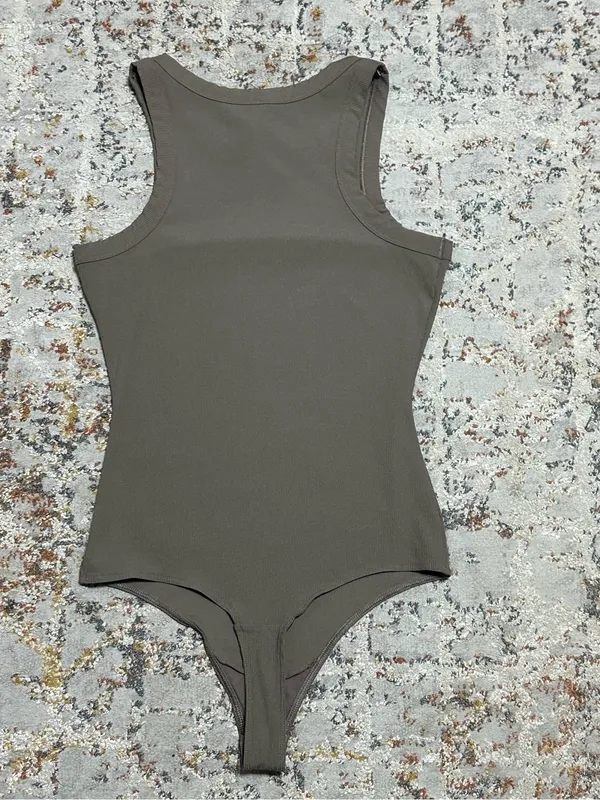 Spanx Suit Yourself Racerback Ribbed Bodysuit color smoke size Small - Image 10