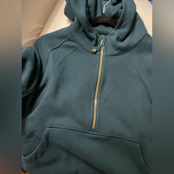 Lululemon NWT Scuba Oversized Half Zip Hoodie Indochine Blue Gold Size M/L - Image 12