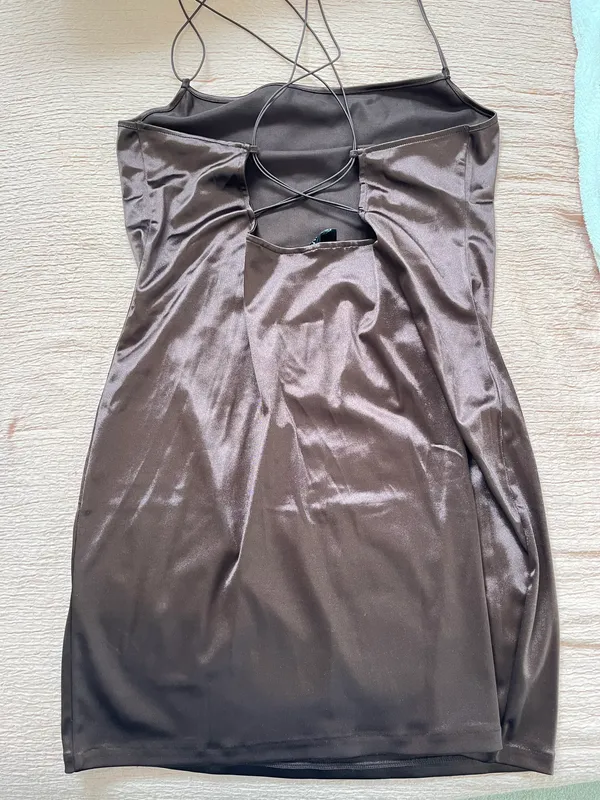 H&M Brown Silk Dress - Image 4