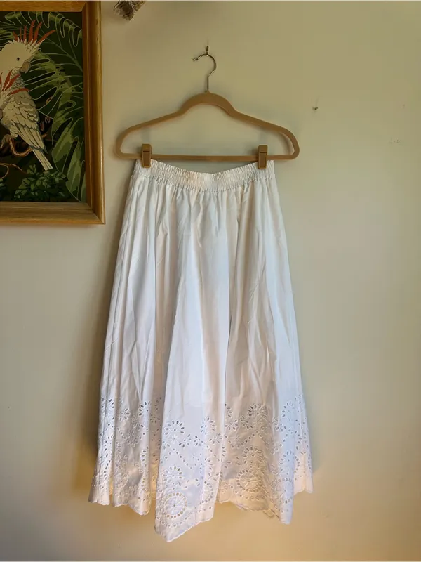 Hill House The Amal Skort White Eyelet Cotton Womens Large New With Tag - Image 8